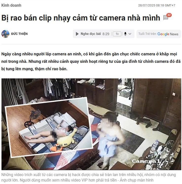 Một hình thức mới của tội phạm: can thiệp camera giá rẻ vì lỗ hổng bảo mật.