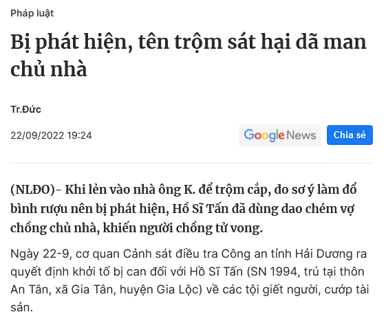 Tên trộm sát hại chủ nhà